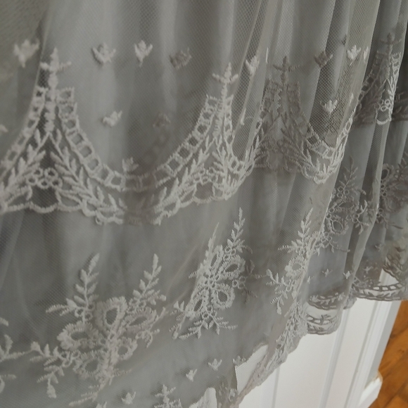Indigo Soul Gray Lace Overlay Boho Elastic Waist Midi Skirt Womens Size 2X - Picture 4 of 7